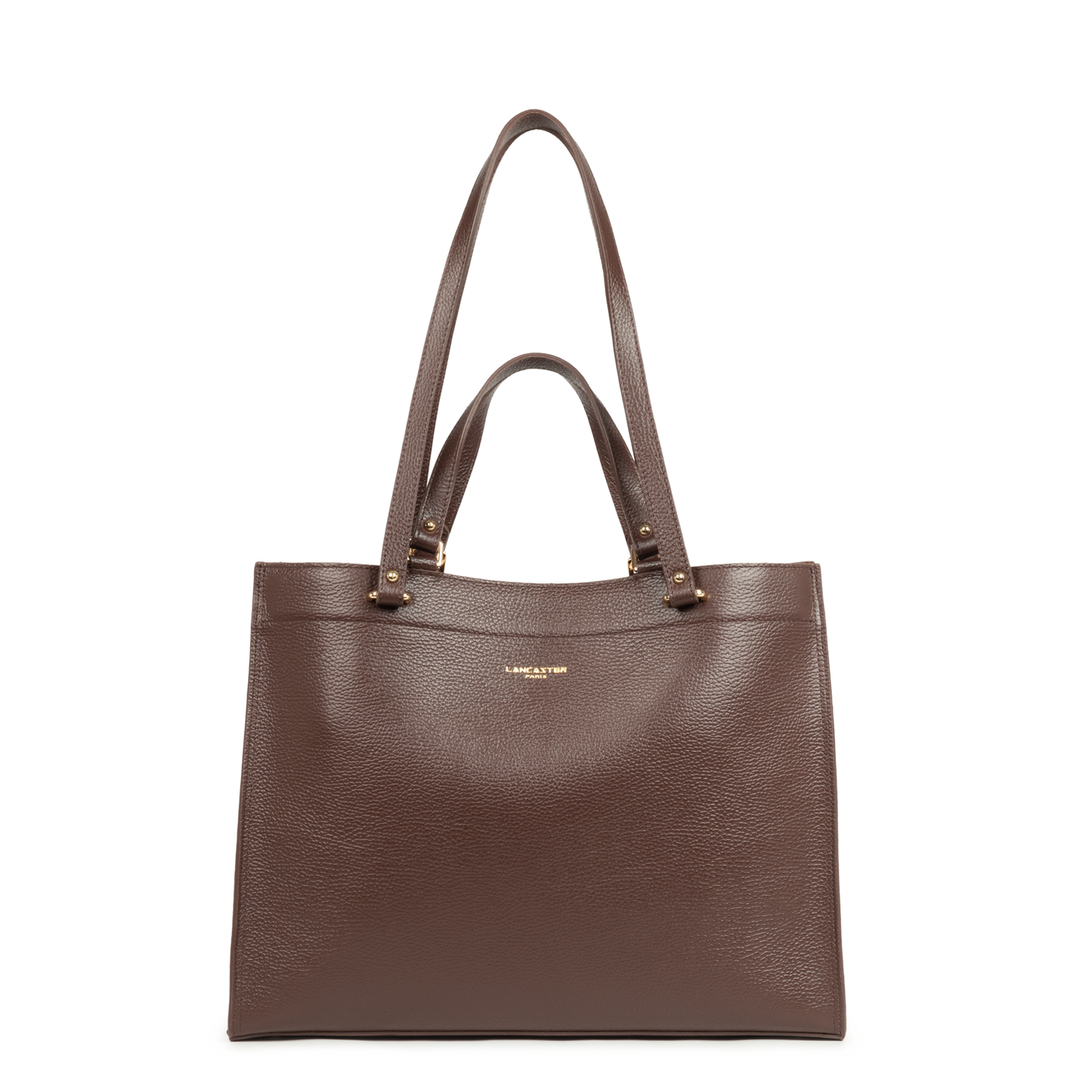 très grand sac cabas épaule - foulonné double daily #couleur_marron-in-or-ple