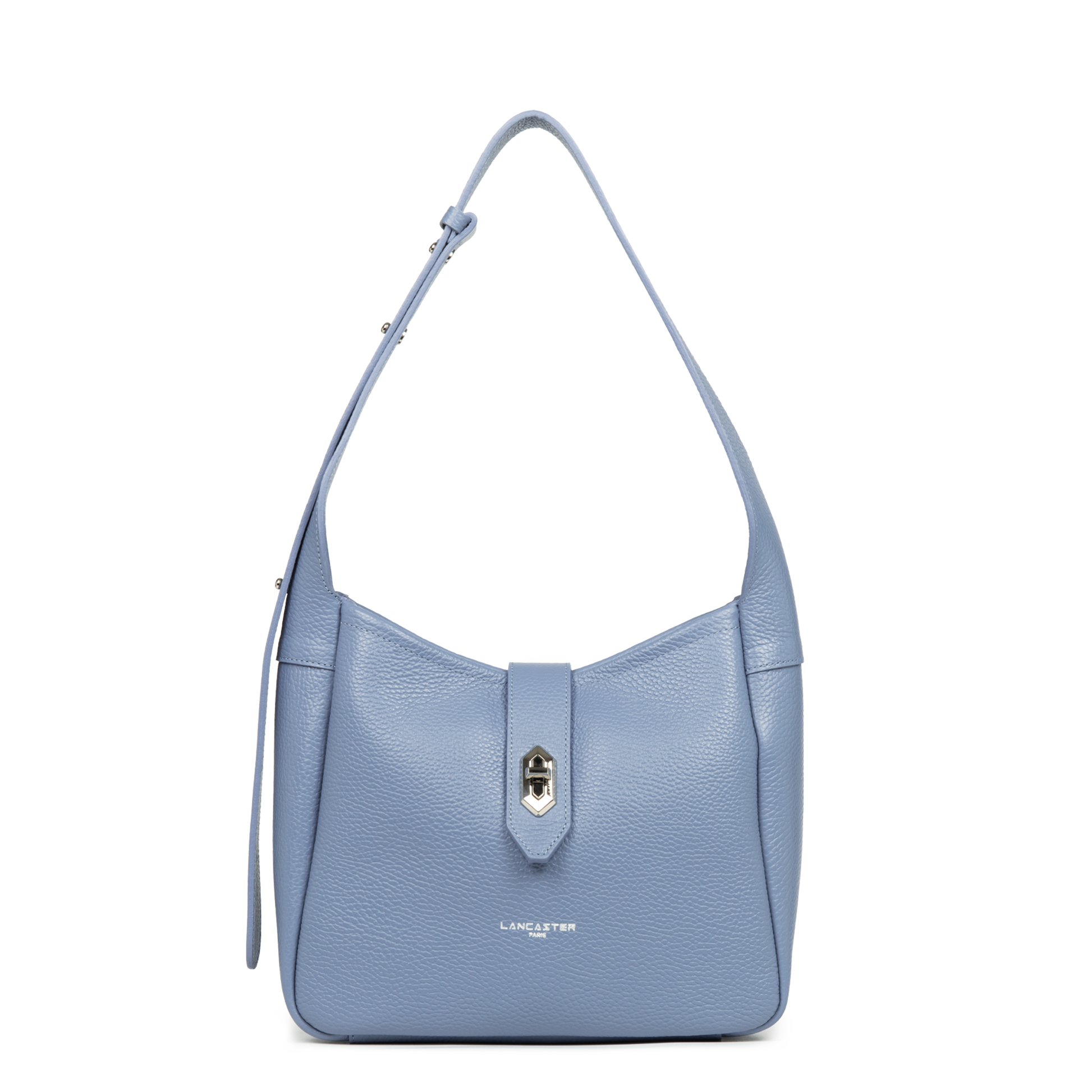 Petit sac seau - Top Double #couleur_bleu-cendre-in-argent