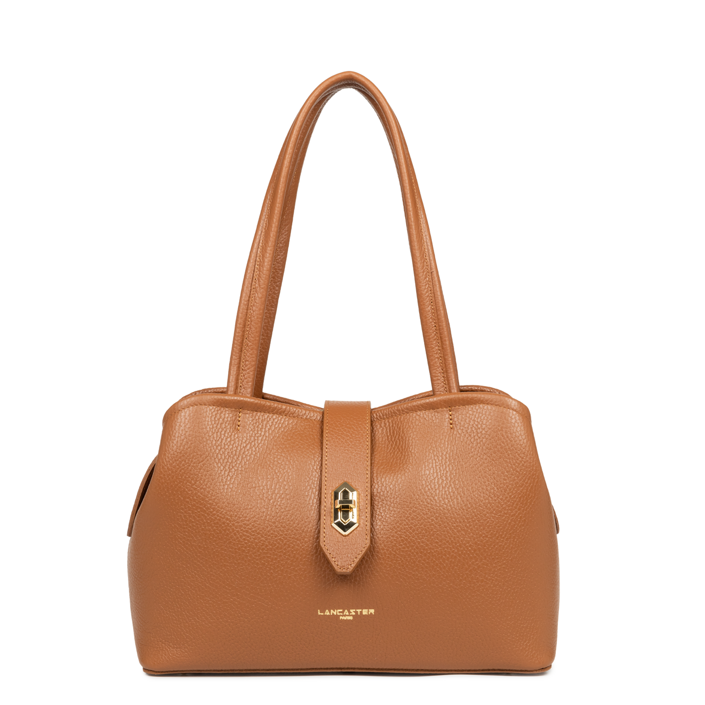 sac cabas épaule - top double #couleur_camel-in-orange