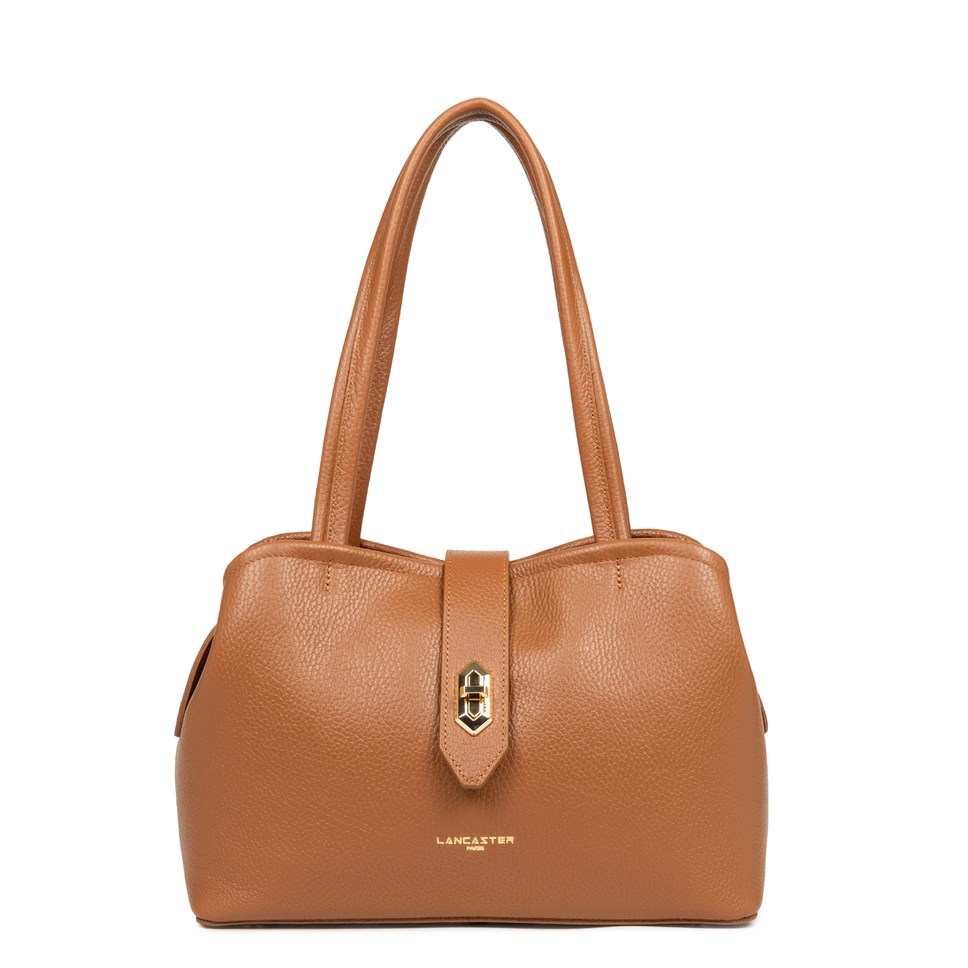 sac cabas épaule - top double #couleur_camel-in-orange