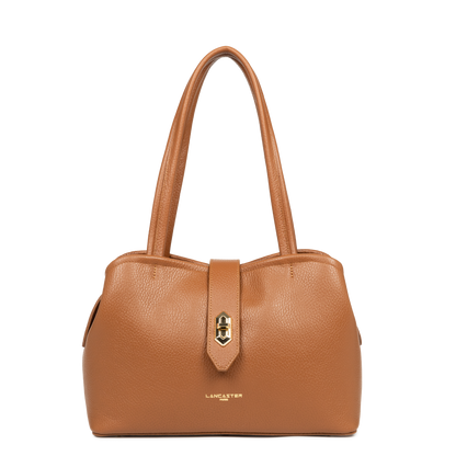 sac cabas épaule - top double #couleur_camel-in-orange