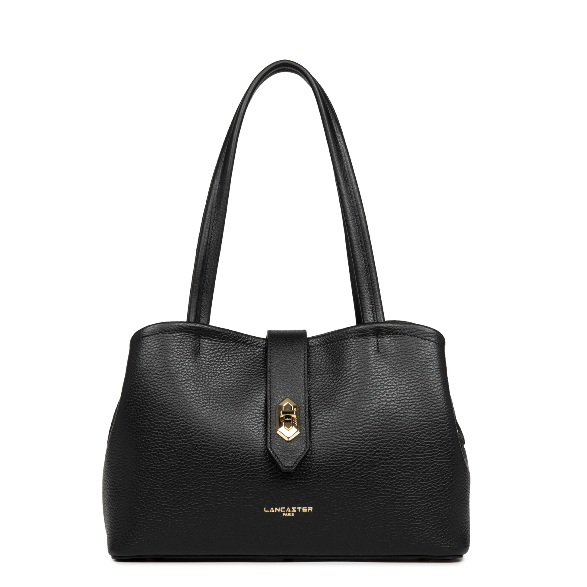 sac cabas épaule - top double #couleur_noir-in-nude