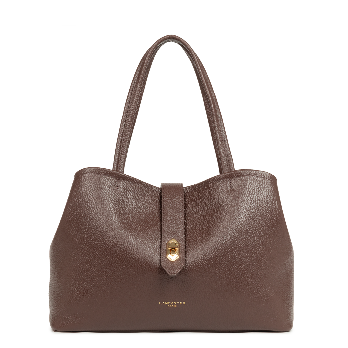 grand sac cabas épaule - top double #couleur_marron-in-or-ple