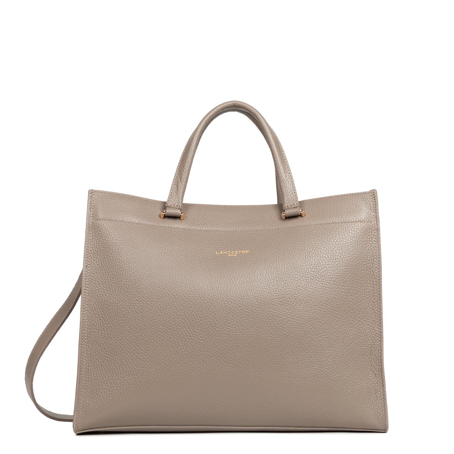 grand sac cabas épaule - foulonné double #couleur_galet-in-or