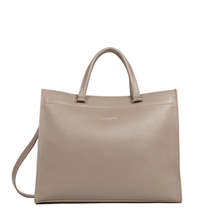 grand sac cabas épaule - foulonné double #couleur_galet-in-or
