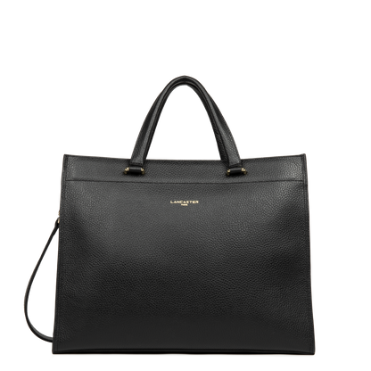 grand sac cabas épaule - foulonné double #couleur_noir-in-nude