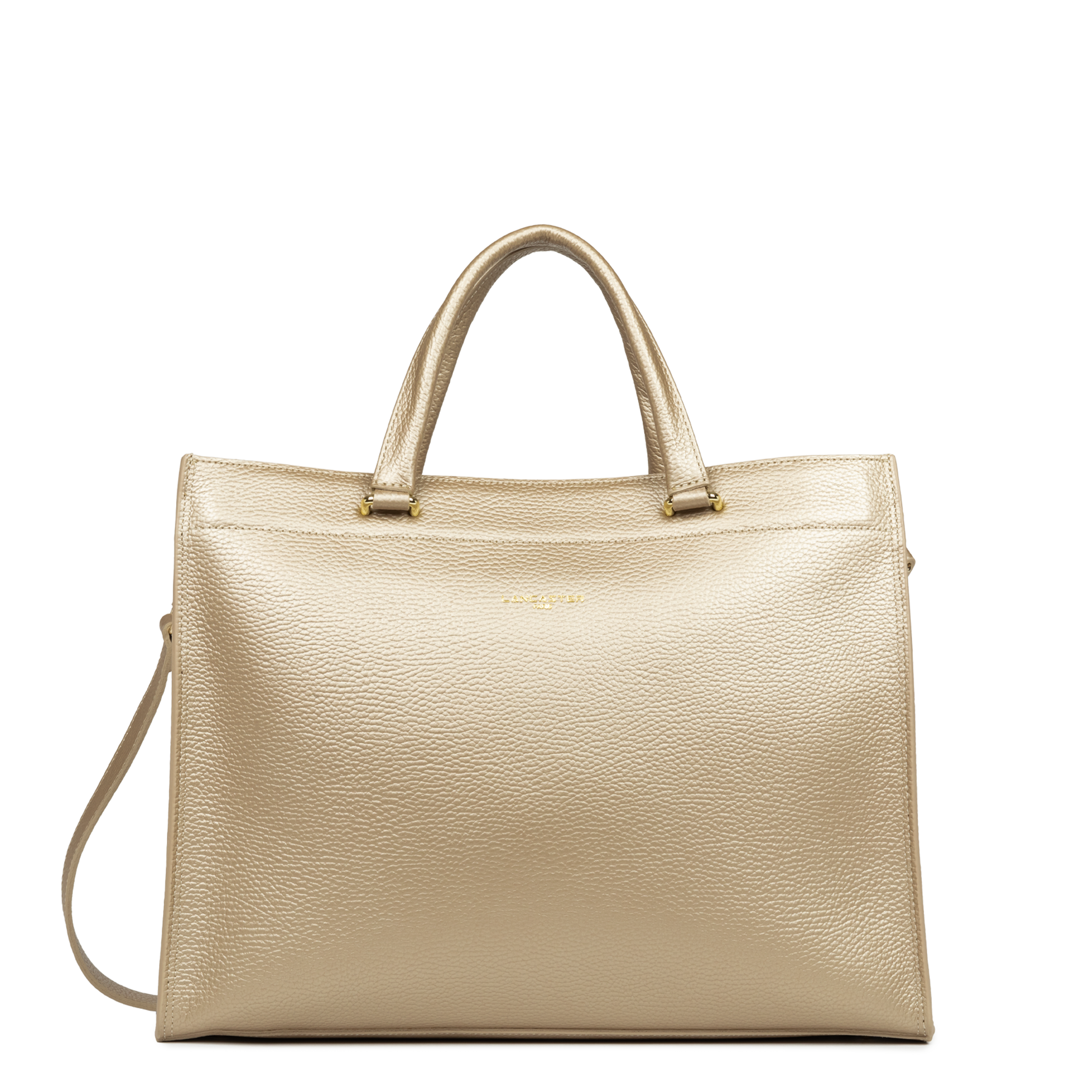 grand sac cabas épaule - foulonné double #couleur_or-ple-in-nude