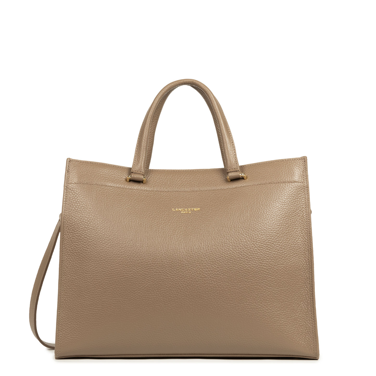grand sac cabas épaule - foulonné double #couleur_taupe-in-or
