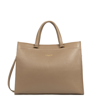 grand sac cabas épaule - foulonné double #couleur_taupe-in-or