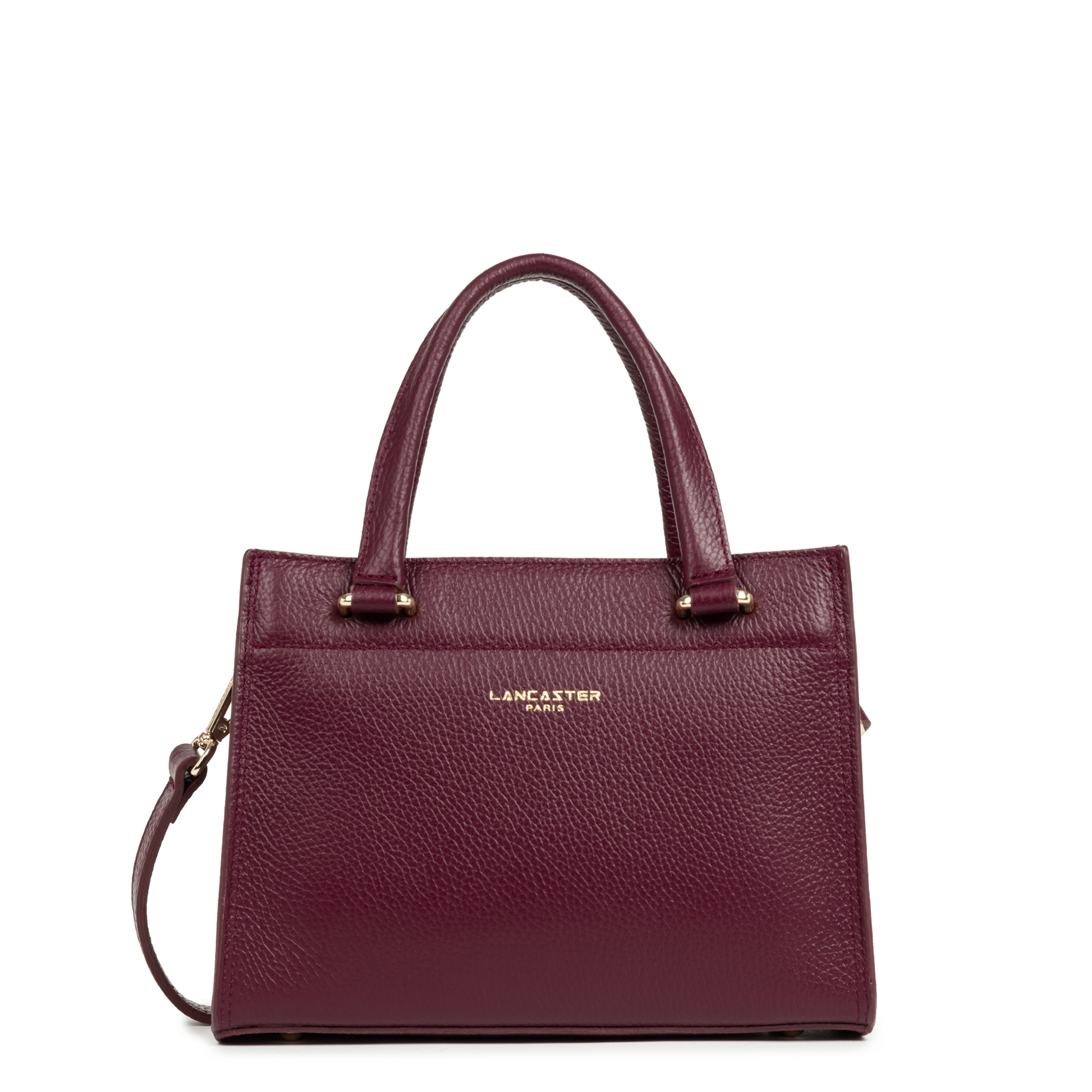 petit sac à main - foulonné double #couleur_bordeaux-in-or-ple