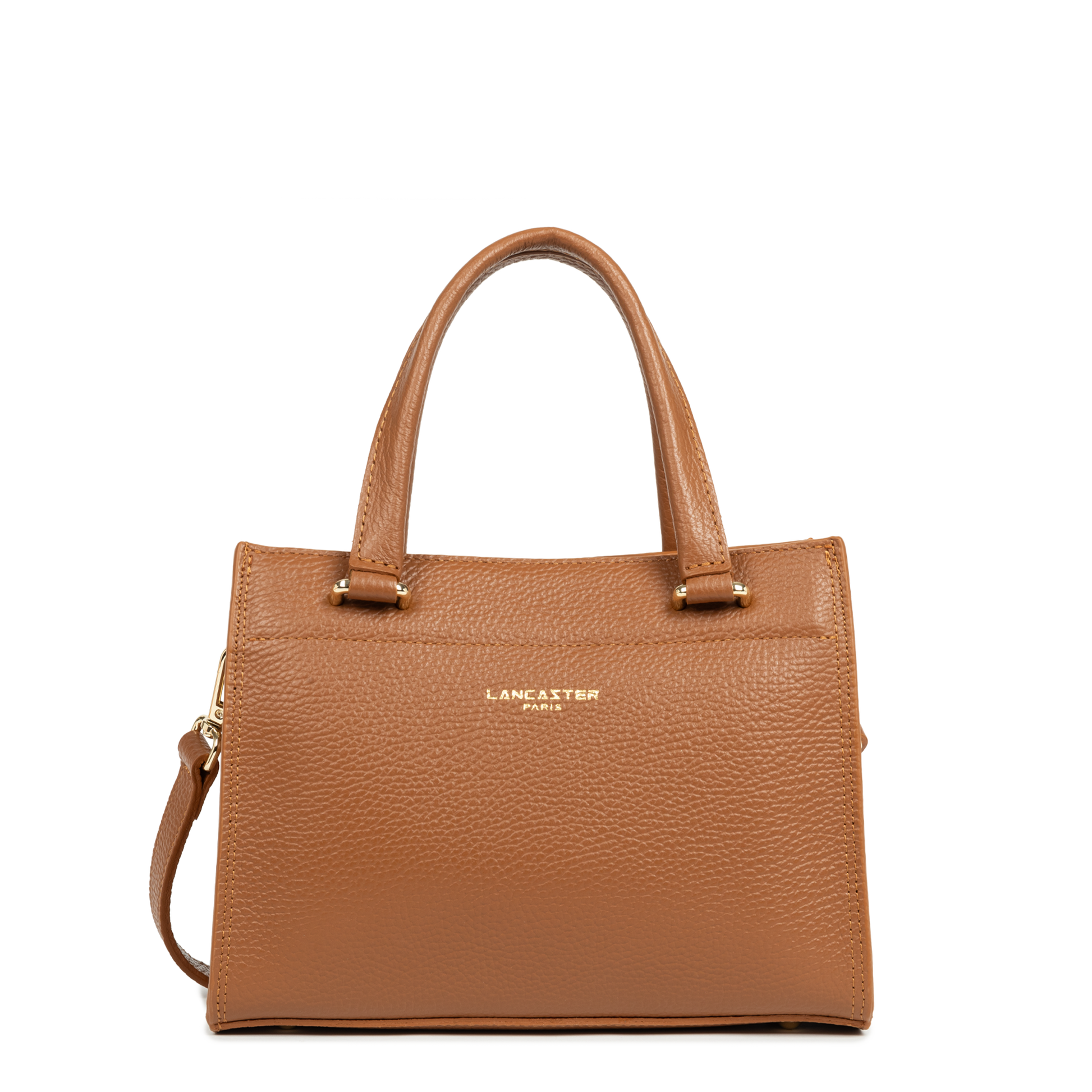 petit sac à main - foulonné double #couleur_camel-in-orange