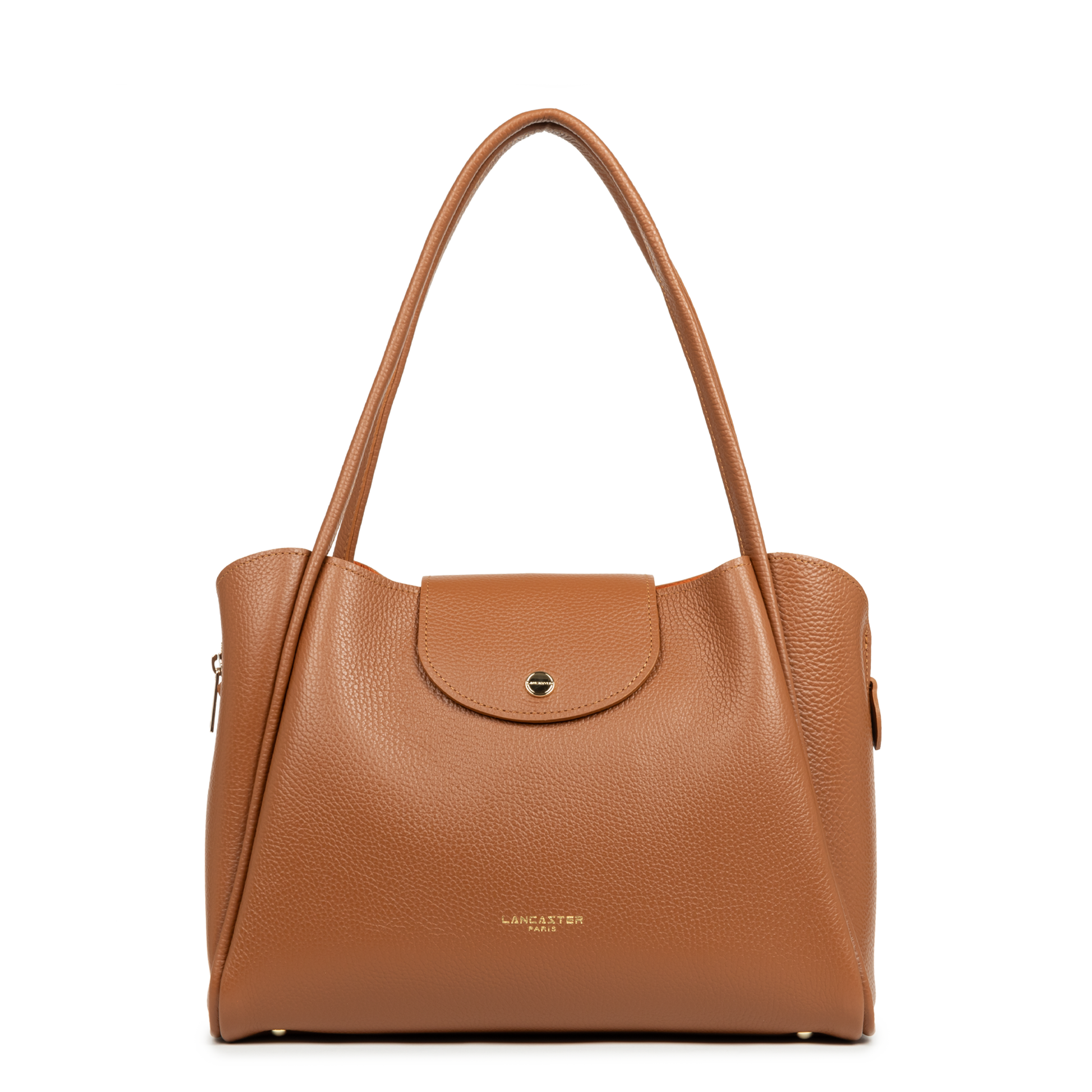 sac cabas épaule - ida double #couleur_camel-in-orange