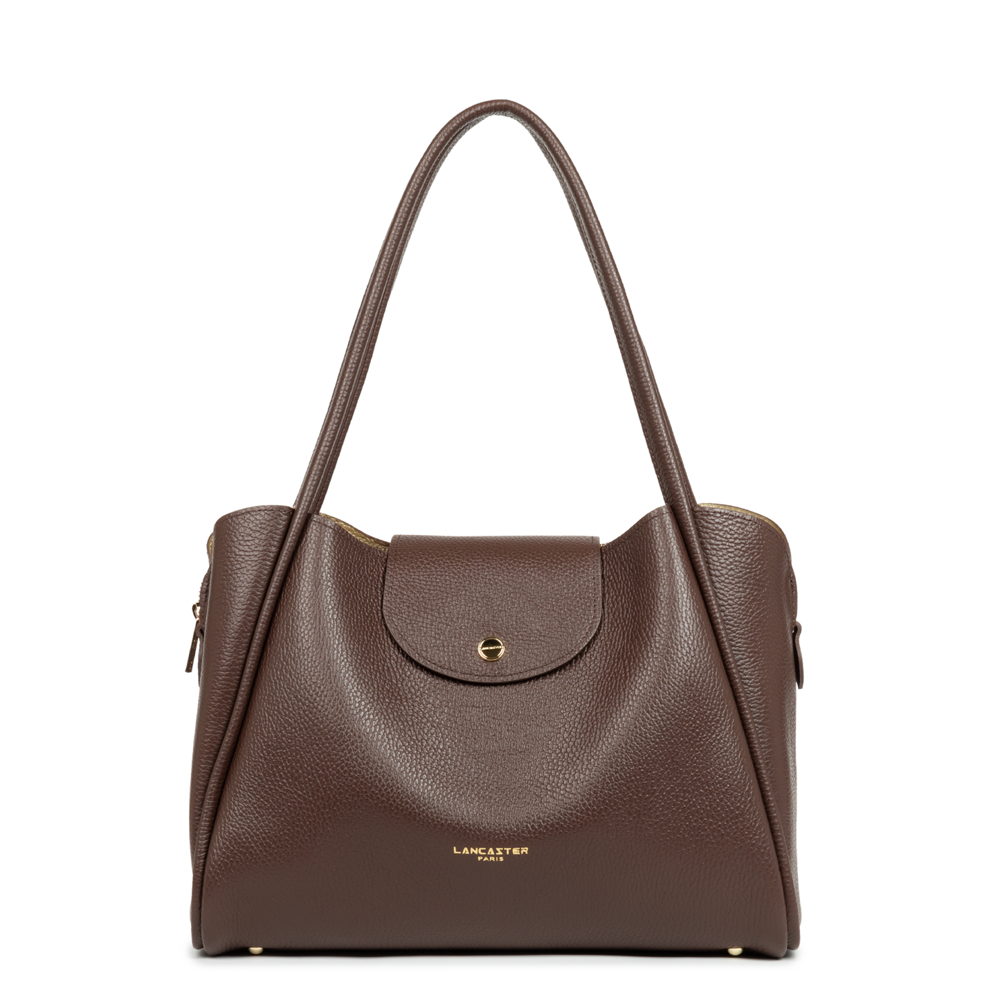 grand sac cabas épaule - ida double #couleur_marron-in-or-ple