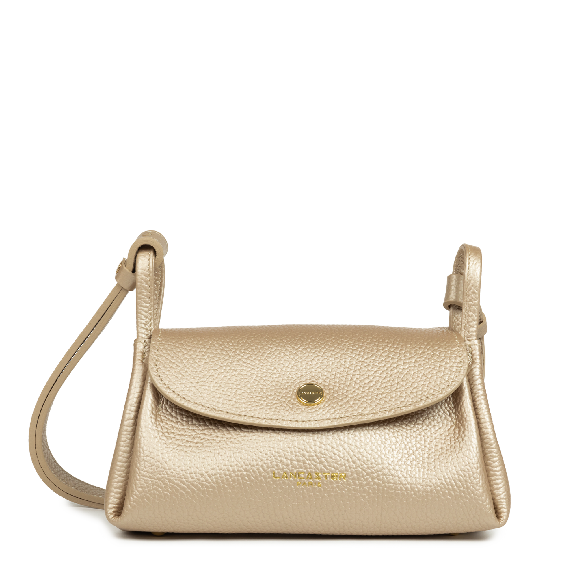 petit sac trotteur - accordéon double #couleur_or-ple-in-nude