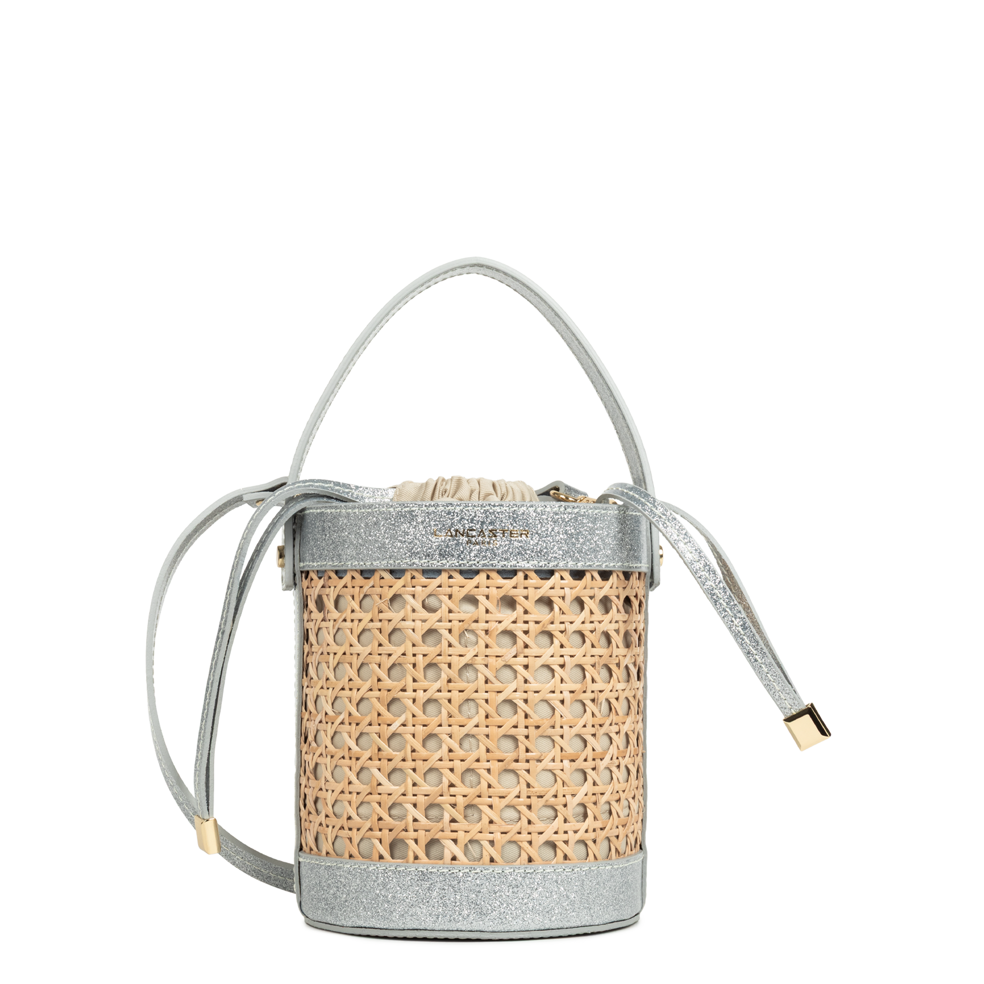 petit sac seau - cannage rotin #couleur_argent