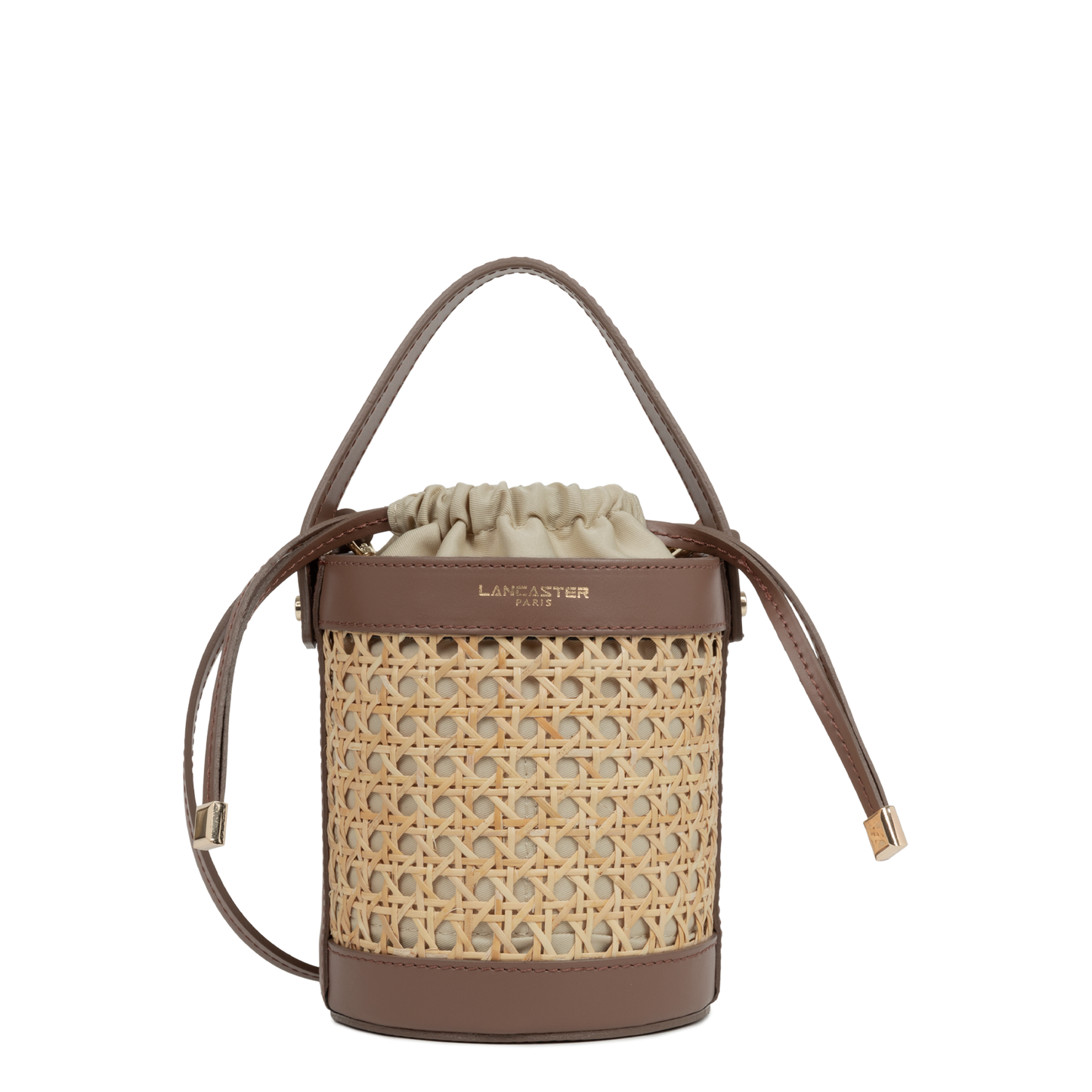 petit sac seau - cannage rotin #couleur_marron