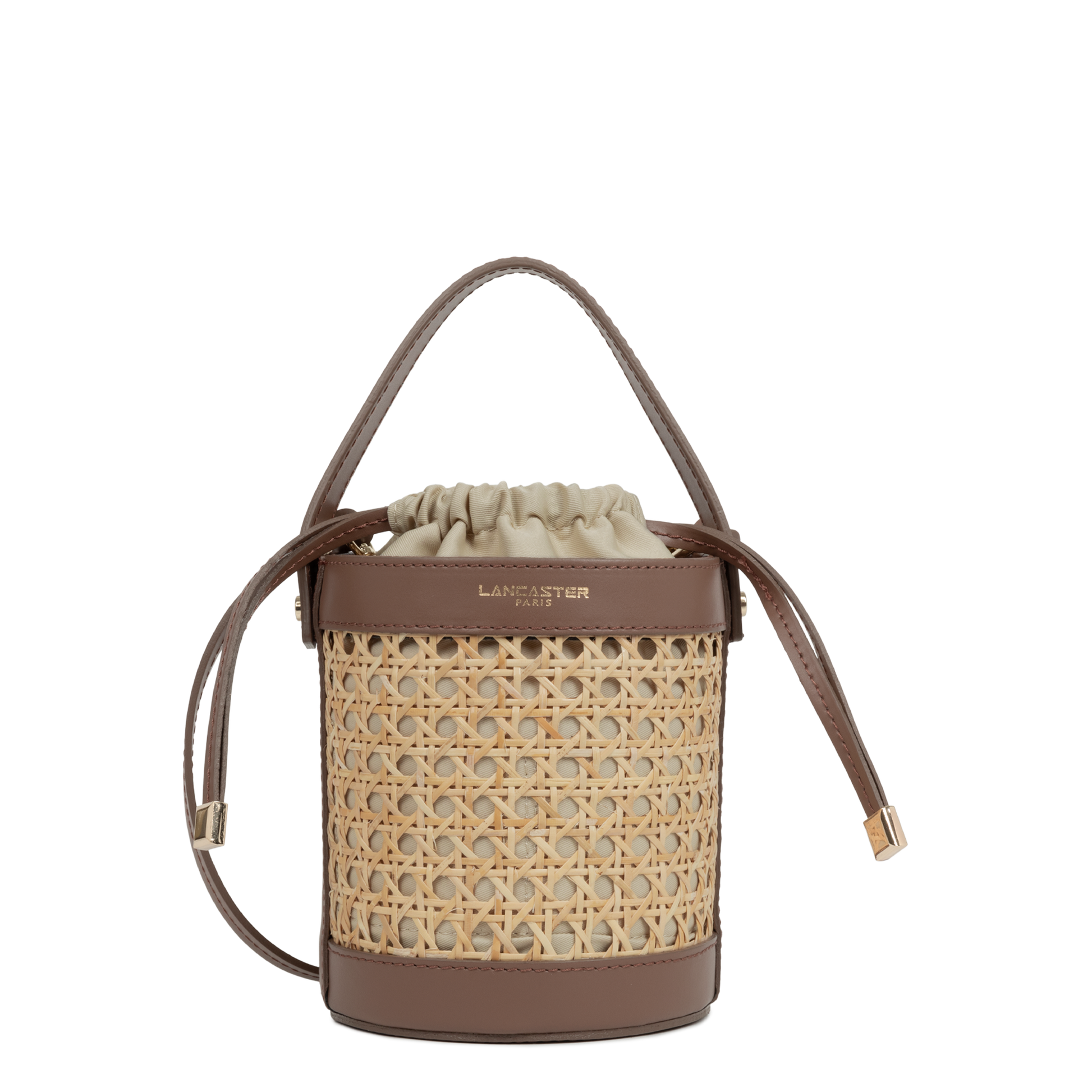 petit sac seau - cannage rotin #couleur_marron