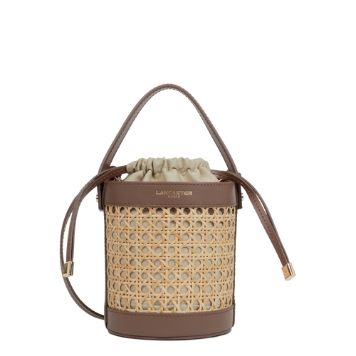 petit sac seau - cannage rotin #couleur_marron