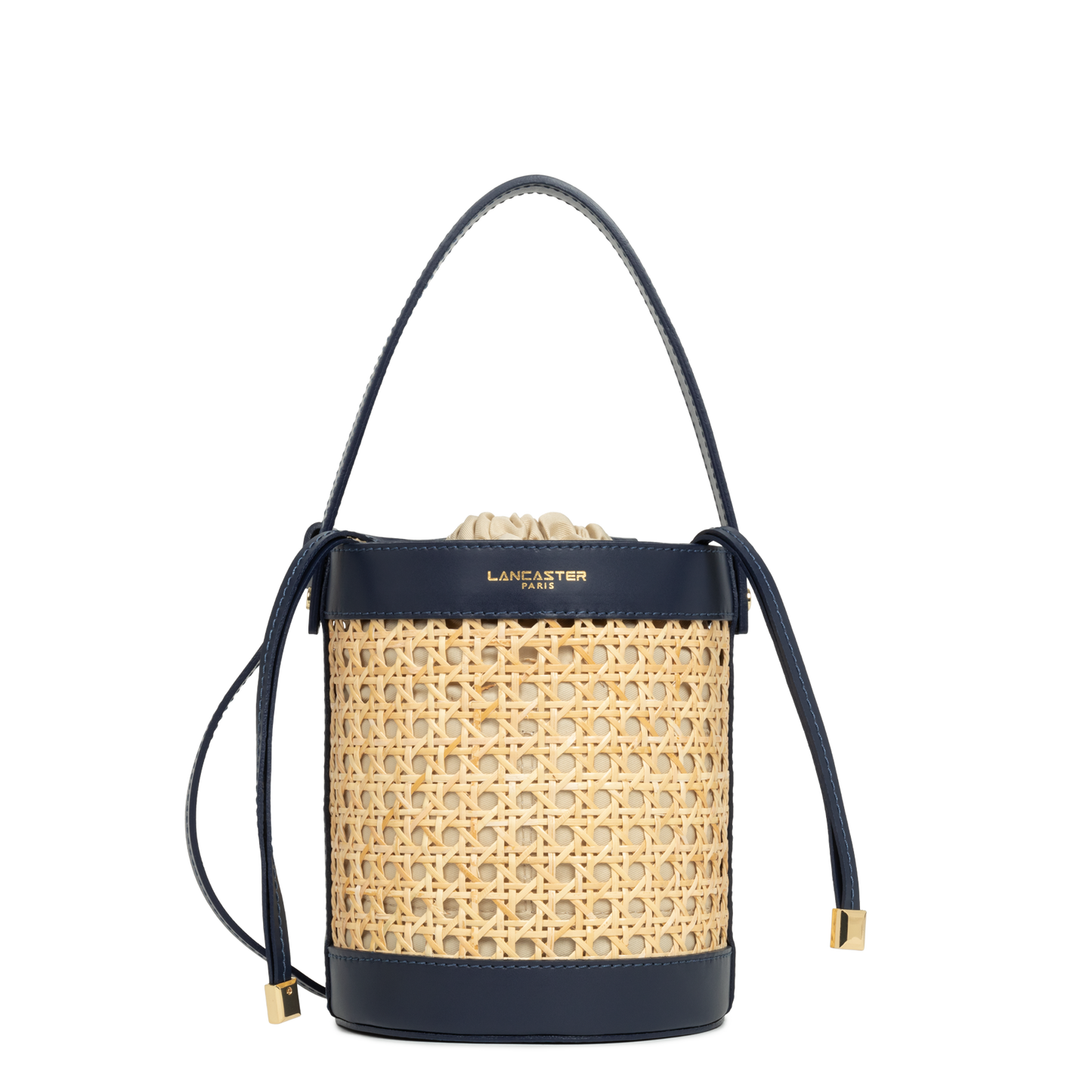 sac seau - cannage rotin #couleur_bleu-fonc