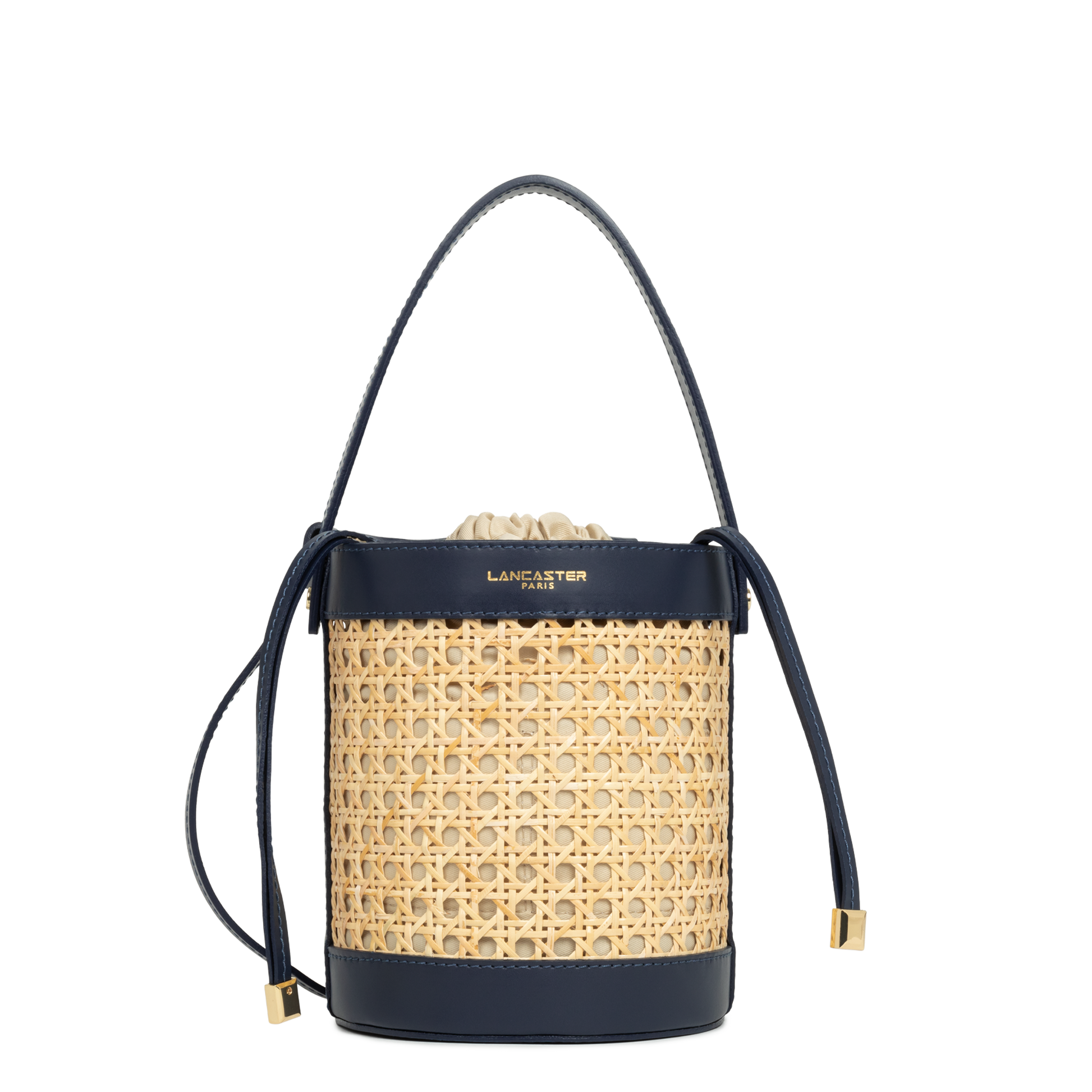 sac seau - cannage rotin #couleur_bleu-fonc