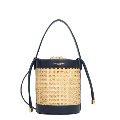 sac seau - cannage rotin #couleur_bleu-fonc