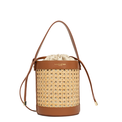 sac seau - cannage rotin #couleur_camel