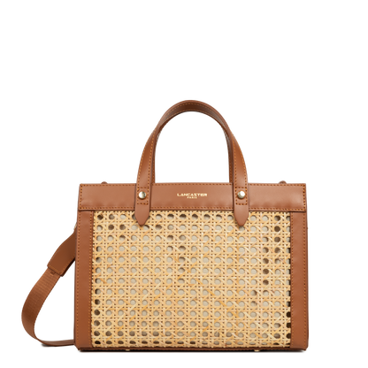 petit sac cabas main - cannage rotin #couleur_camel