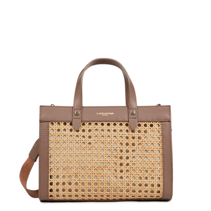 petit sac cabas main - cannage rotin #couleur_marron