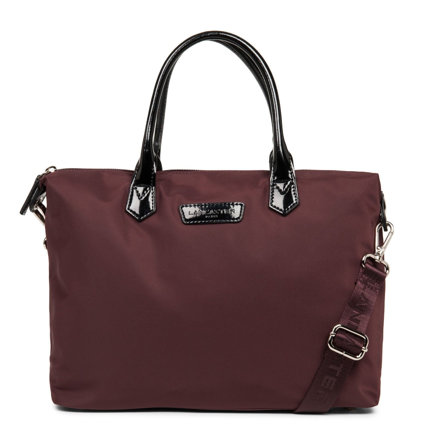 sac à main - basic verni #couleur_bordeaux-noir