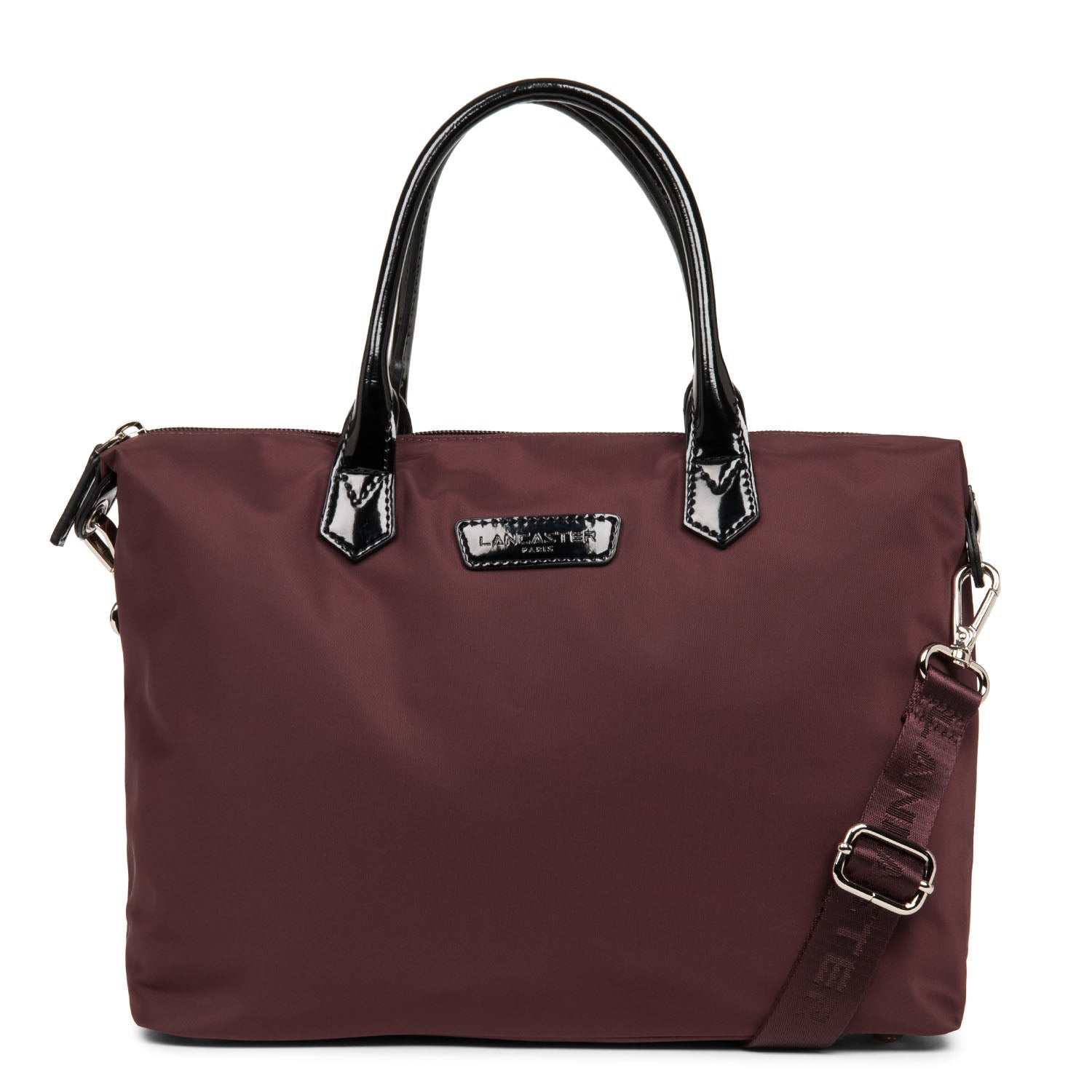 sac à main - basic verni #couleur_bordeaux-noir