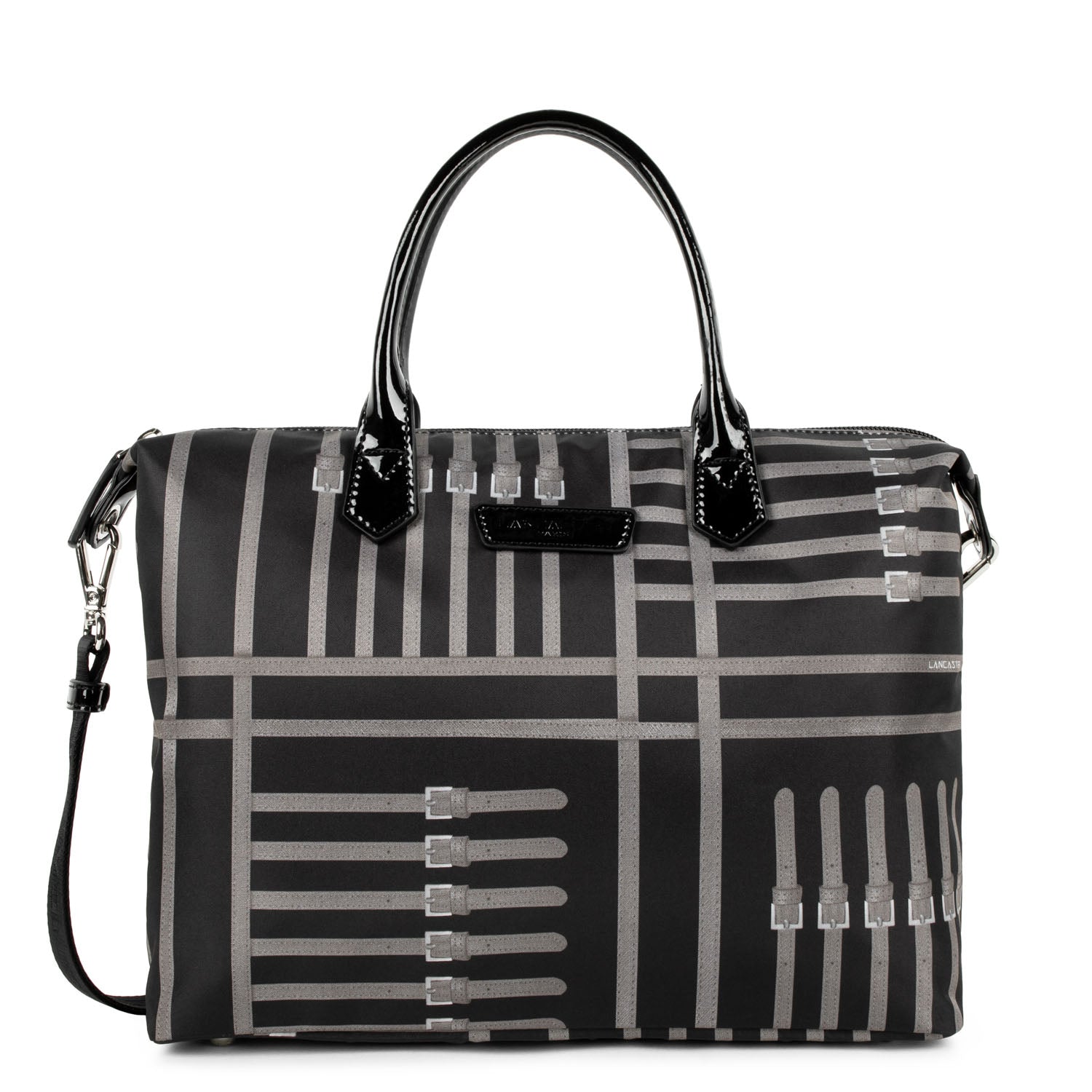 sac à main - basic verni #couleur_noir-taupe