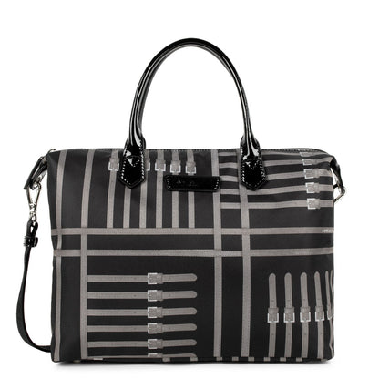 sac à main - basic verni #couleur_noir-taupe