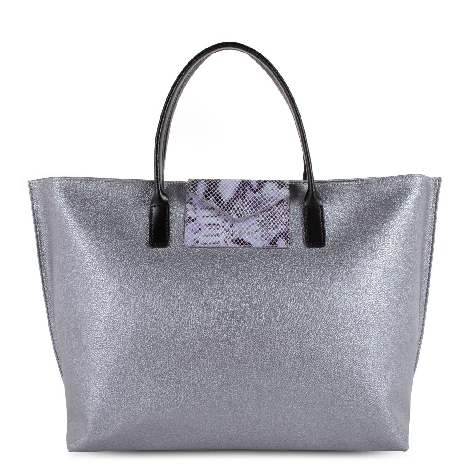 grand sac cabas main - maya #couleur_argent-python