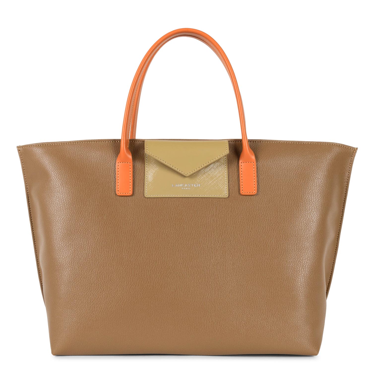 grand sac cabas main - maya #couleur_camel-naturel-orange