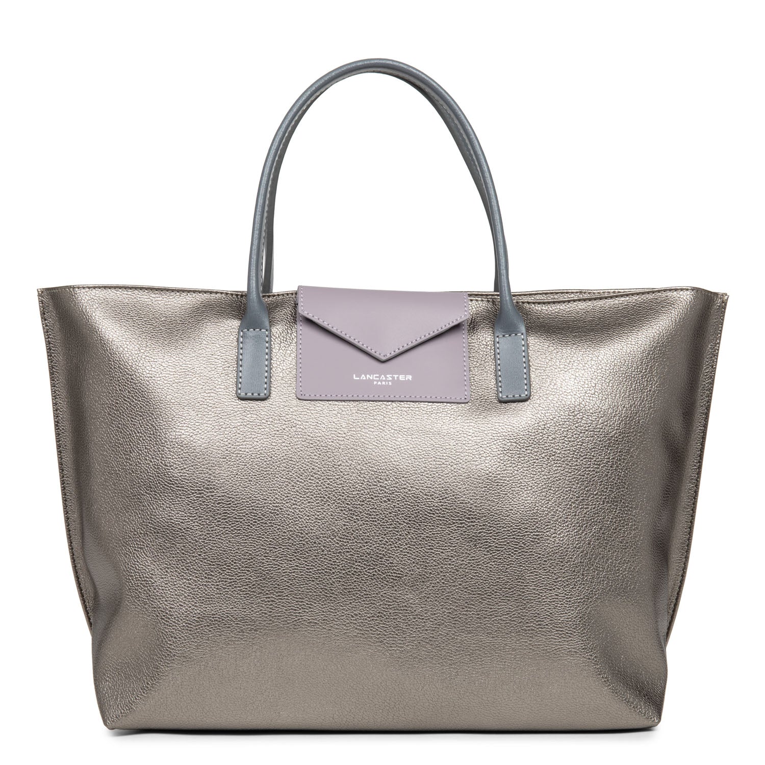grand sac cabas main - maya #couleur_etain-mauve-gris