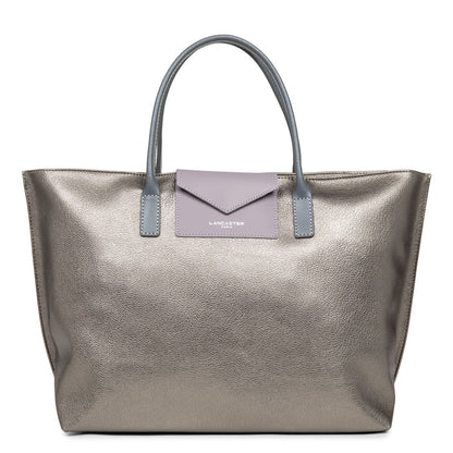 grand sac cabas main - maya #couleur_etain-mauve-gris