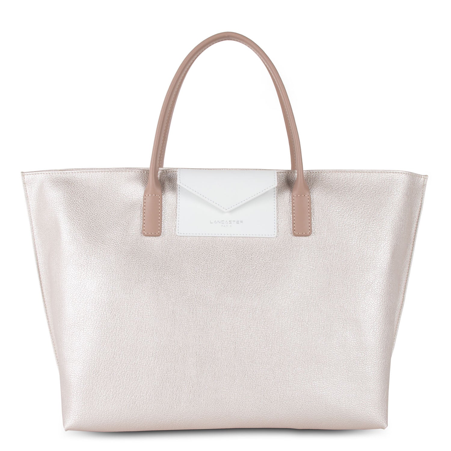 grand sac cabas main - maya #couleur_nacre-blanc-nude