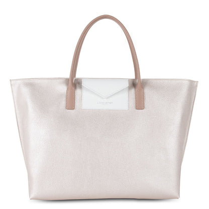 grand sac cabas main - maya #couleur_nacre-blanc-nude