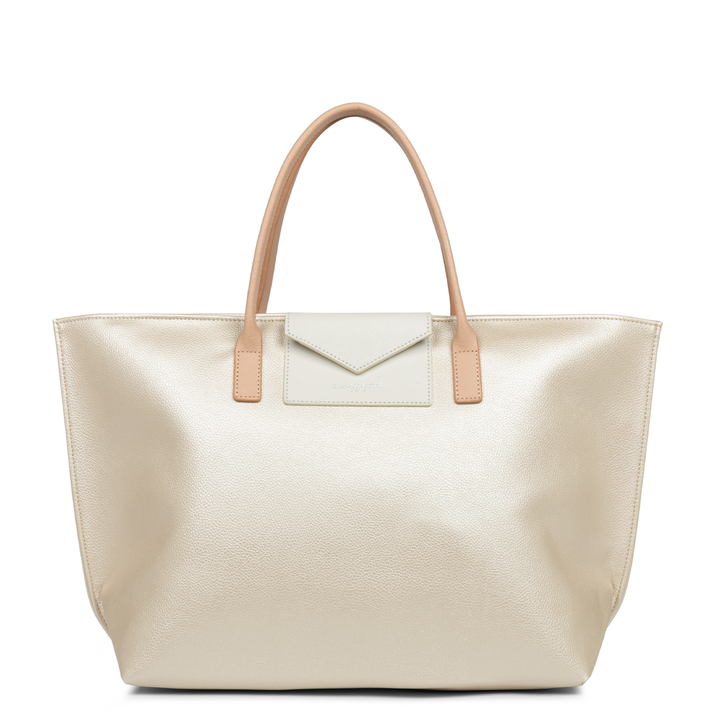 grand sac cabas main - maya #couleur_nacre-blanc-poudre