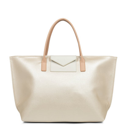 grand sac cabas main - maya #couleur_nacre-blanc-poudre