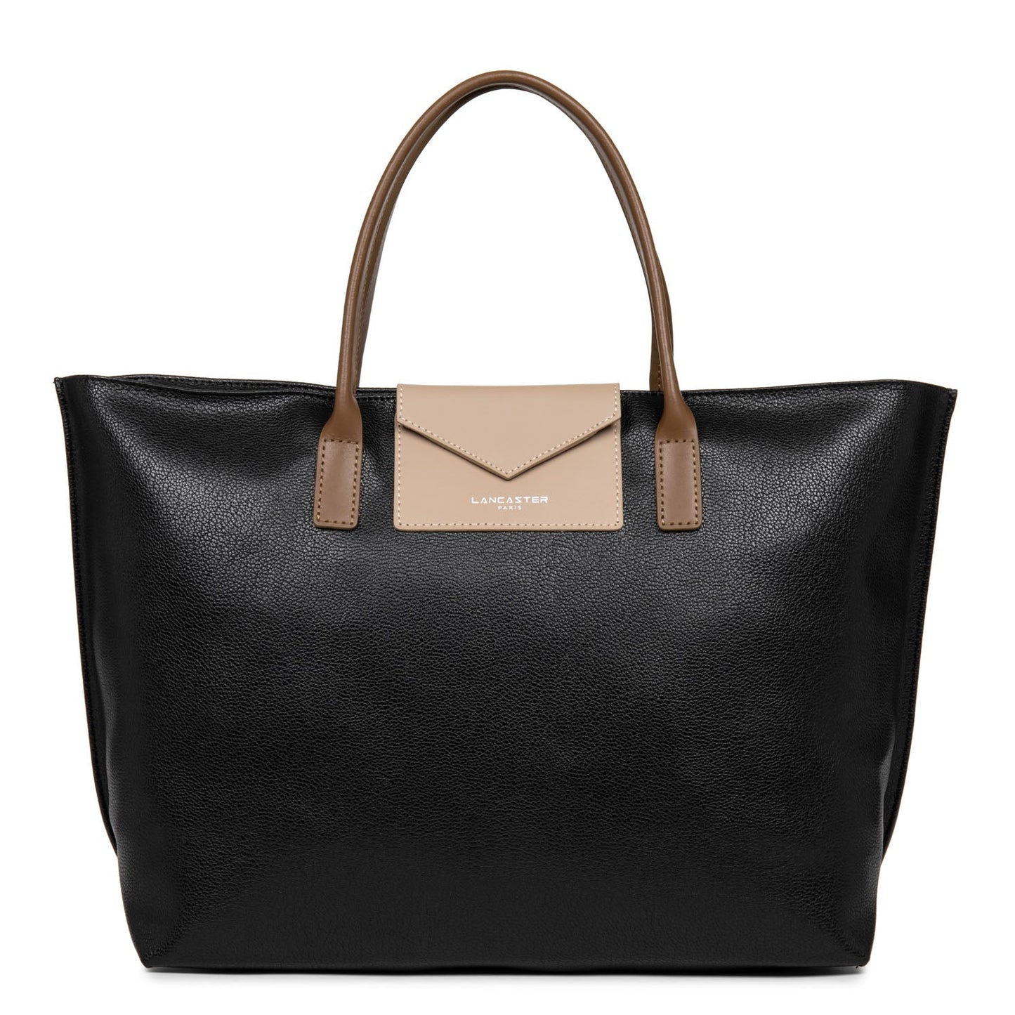 grand sac cabas main - maya #couleur_noir-nude-vison