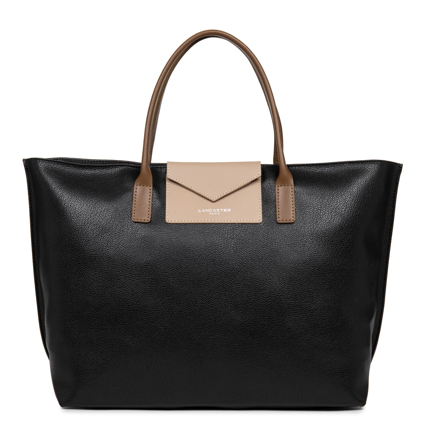 grand sac cabas main - maya #couleur_noir-nude-vison