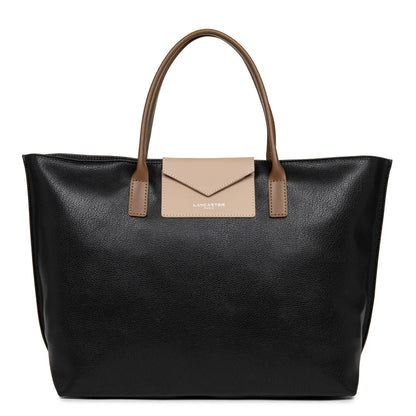 grand sac cabas main - maya #couleur_noir-nude-vison