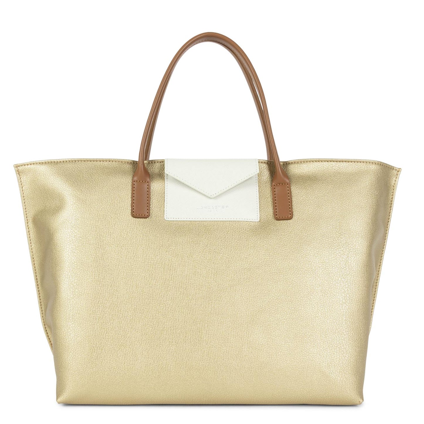 grand sac cabas main - maya #couleur_or-mat-beige-camel