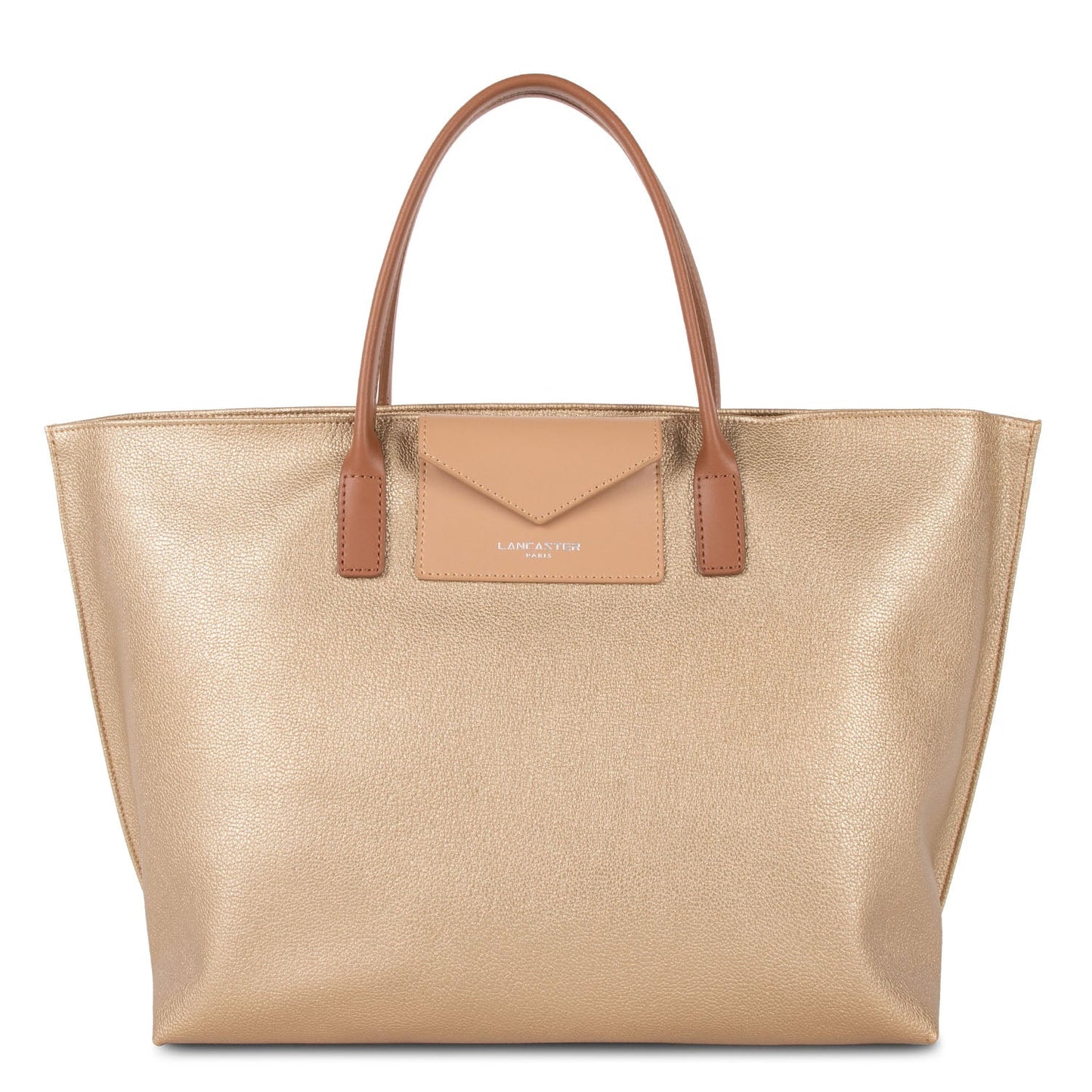 grand sac cabas main - maya #couleur_or-mat-naturel-camel