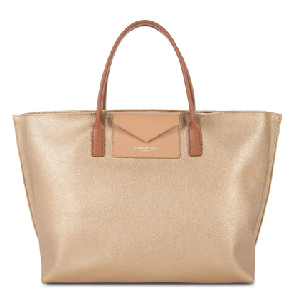 grand sac cabas main - maya #couleur_or-mat-naturel-camel