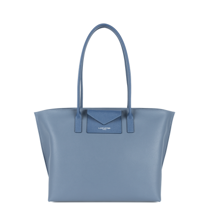 grand sac cabas épaule - maya #couleur_bleu-cendre