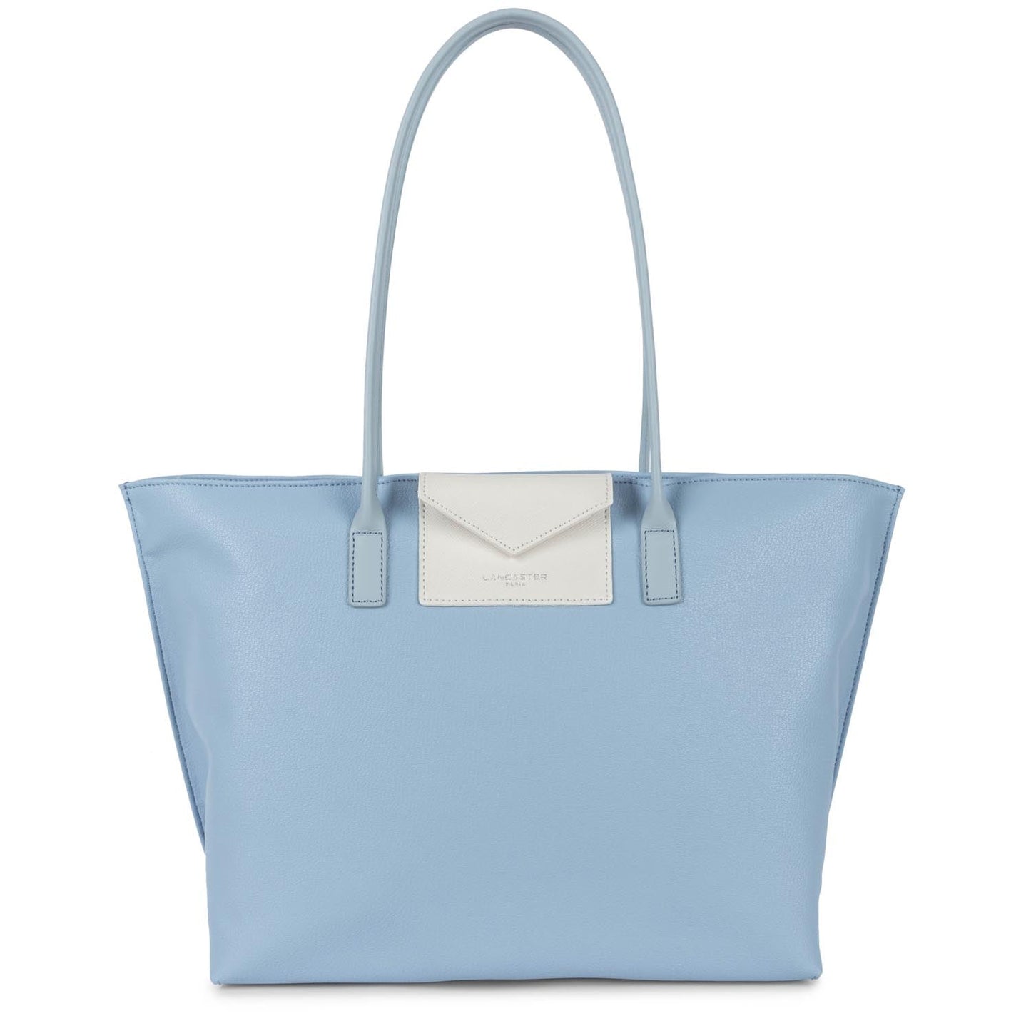 grand sac cabas épaule - maya #couleur_bleu-ciel-ivoire-bleu-cendre