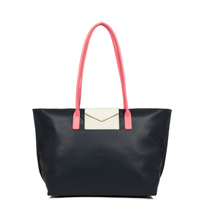 grand sac cabas épaule - maya #couleur_bleu-fonc-blanc-rose