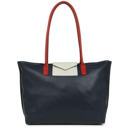grand sac cabas épaule - maya #couleur_bleu-fonc-gris-clair-rouge